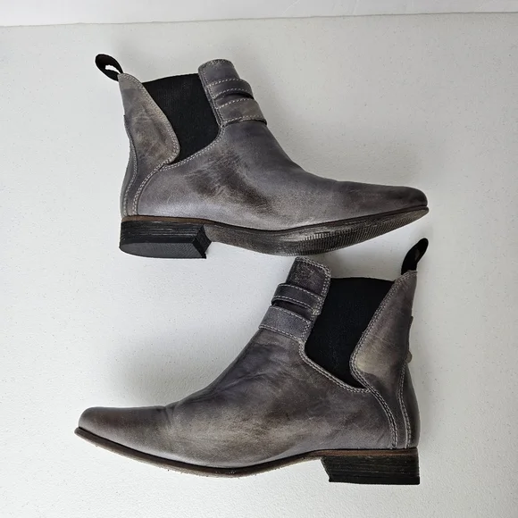 Bed Stu Ravine Booties Grey Rustic Natural Leather 6.5 - Picture 5 of 12